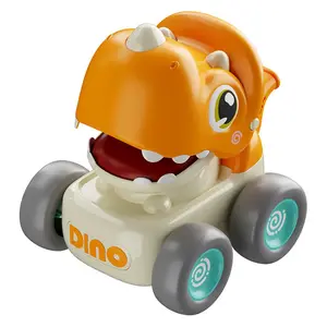 Оптовая продажа, забавный и интерактивный игрушечный динозавр со свистком, игрушечный автомобиль для пресса и го, мультяшный автомобиль, игрушка со звуком BB