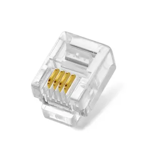 EXW High Quality Transparent Crystal Head Rj11 Rj45 Ethernet Rj45 Rj11 Cable Telephone Wire Connector