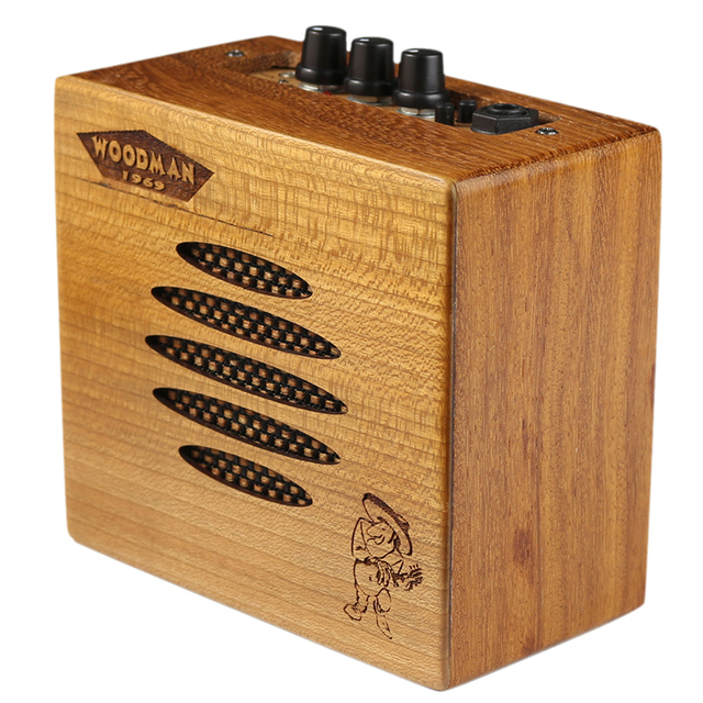 Solid Wood Compact Portable 15w Rechargeable Acoustic Guitar Speaker