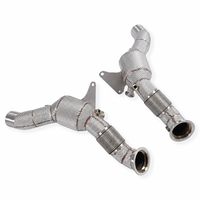 Pour Ferrari F8 Spider Tributo 3.9T 2019 SS304 Downpipe à haut débit avec protection thermique pour performance de course et tuning