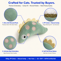 Mainan Kucing Beruang Buaya Kanguru Ular Isi Catnip untuk Anak Kucing, Main Sendiri, Mengatasi Kebosanan, 10 Desain, 30g
