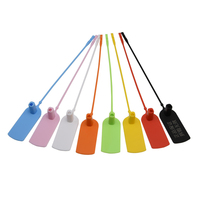 Étiquettes de sécurité jetables personnalisées en PVC recyclé avec logo imprimé en feuille d'argent, attaches pour vêtements, sacs et chaussures
