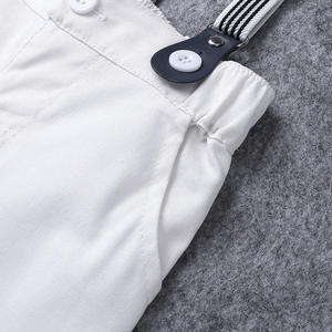 Vêtements de mode en gros à prix abordable : Ensemble gentleman pour bébé garçon avec barboteuse rose à carreaux et pantalon blanc, et nœud papillon très mignon - Product Image 5