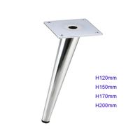 Pied de canapé conique chromé argenté de 17 cm – Grande Vente