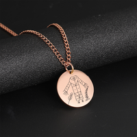 Amulette Voodoo Veve Papa Legba en acier inoxydable, pendentif disque avec motif personnalisé, logo, style hip-hop, talisman doré pour homme, collier Hoodoo