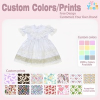 Robe de princesse blanche à volants en dentelle pour enfants, manches courtes bouffantes, garniture en dentelle dorée, robe de cérémonie pour bébés filles, possibilité de personnalisation
