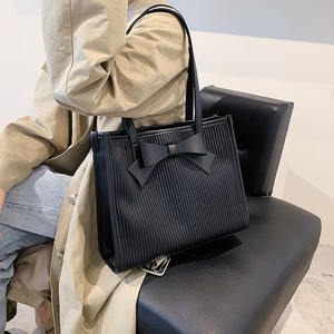 Nouveaux sacs fourre-tout pour femmes de style coréen, sacs à main en cuir PU avec nœud papillon, grande capacité, sacs tendance pour femmes - Product Image 3