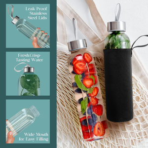 Bouteilles d'eau en verre transparentes vides de 300 ml, 420 ml, 500 ml, bouteilles de sport, bouteilles en verre pour l'automobile - Product Image 6