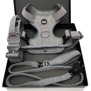 Arnés Táctico Grande Personalizado para Perros, <span class=keywords><strong>Collar</strong></span> y Correa Duraderos con Hebilla de Metal para Entrenamiento al Aire Libre - Product Image 1