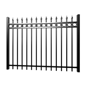 Valla de acero Corten de alta calidad de 6 pies. X 8 pies. Panel de valla de metal con pináculo puntiagudo de barra espaciada de acero resistente - Product Image 2