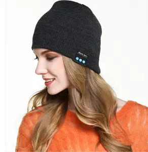 DDA670 Unisex Ngoài Trời Headphone Thể Thao Trượt Tuyết Hat Mùa Đông Ấm Dệt Kim Beanies Cap Âm Nhạc Tai Nghe Không Dây Thông Minh Knit Hats