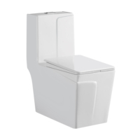 Ensemble moderne monobloc en céramique pour toilette et lavabo avec double chasse d'eau au sol pour salle de bain de villa
