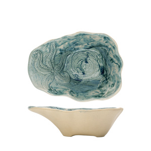 Ciotola Mar Verde con Motivo Astratto a Stella 20x14cm 46cl, Piatto di Servizio in Ceramica - Product Image 1