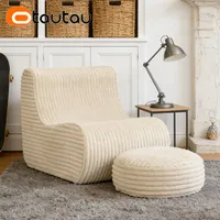 Housse de pouf en forme de L en fausse fourrure épaisse inclinable moderne OTAUTAU SF460 sans rembourrage, housse amovible