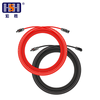 Cable de Panel Solar Personalizado, Conector PV, Cable de 4mm2 6mm2 con Conector Negro, Cable de Extensión Solar de 10 AWG