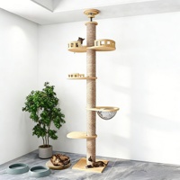 Arbre à chat en bois et sisal, écologique, personnalisable, pour l'auto-entretenue et le divertissement des animaux, disponible en gros (DEM/DOM)