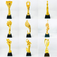 Trophée en résine au design unique or argent bronze école de danse pour enfants événement sportif trophée étoile avec base noire en cristal