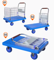 Chariot à plateforme robuste pliable en treillis métallique pour la logistique d'entrepôt, vente en gros, usine, OEM