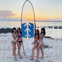Planche à pagaie gonflable transparente bleue en PC, modèle MY-NANAO, pour sports nautiques en plein air unisexe