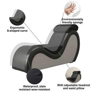 बेडरूम युगल विशेष आकार का सोफा योगा कुर्सी हेडरेस्ट और कमर तकिए के साथ लव पोजीशन सेक्स चेयर मल्टीफंक्शन लव सोफा - Product Image 4