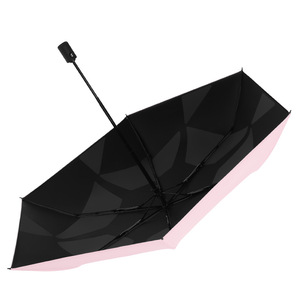 Sunny And Rainy Umbrella 6 Ribs Alloy <b>Frame</b> 280G Lightweight Automatic Foldable Off White Sky Blue Peach <b>Pink</b> Beige Obsidian - Product Image 5