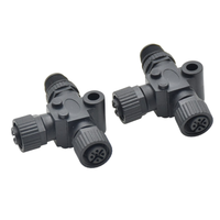 Conector de bus de campo CAN divisor de plástico tipo T M12 de 5 pines personalizado para conectores circulares NMEA2000