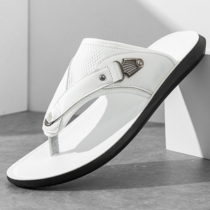 Tongs pour hommes, été, extérieur, antidérapantes, semelle EVA, doublure en mesh, design à boucle, couleur unie, tongs à bout ouvert - Product Image 3
