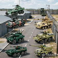 Tanque Militar, Barco, Misil, Destructor, Submarino, Bloques de Construcción de Piezas Pequeñas, Juguete de Ensamblaje