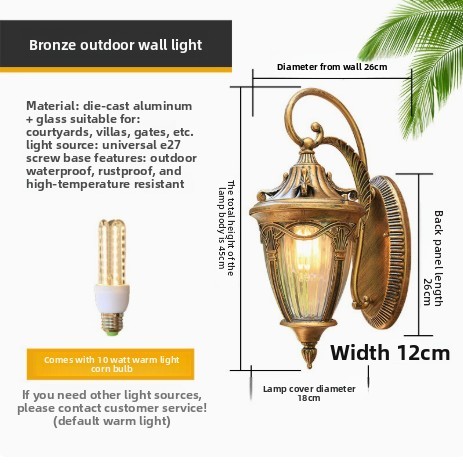 feuille d'érable à l'envers-bronze 12w led
