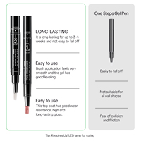 Stylo Gel Liquide UV/LED Personnalisable OEM/ODM Nude Neutre Deux Étapes Base & Top Coat Non Toxique Végétalien Portable pour Ongles