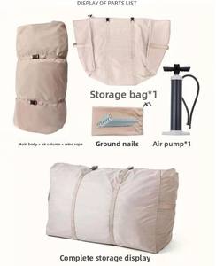 เต็นท์แคมป์ปิ้งพกพาสำหรับครอบครัว 4 ฤดู ผ้าอ๊อกซ์ฟอร์ดกันน้ำ หลังคาเป่าลมทันสมัย สำหรับ 2-4 คน สำหรับการเดินทางกลางแจ้ง - Product Image 6