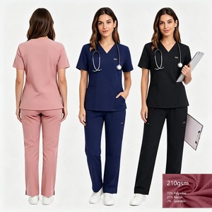 Uniformes Médicos Resistentes 42384, Bata <span class=keywords><strong>de</strong></span> <span class=keywords><strong>Doctor</strong></span> <span class=keywords><strong>de</strong></span> Spandex Talla M, Calzado Médico para Dama, Conjunto Médico Dorado Cómodo y Económico - Product Image 1