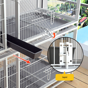 Relaxlines papağan yetiştiriciliği ferforje açık kuş kafesi paslanmaz çelik kuş kafesleri ile tekerlekler - Product Image 5