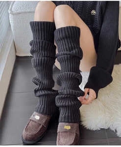 Moda düz kaburga örme kış sıcak uzun bacak ısıtıcıları kadınlar için toptan iki uzunlukları - Product Image 3