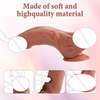 Consolador de silicona líquida realista de 8 pulgadas de color carne para mujer, juguete de pene flexible suave, venta de liquidación EE. UU. Stock