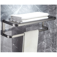 Ensemble d'accessoires de salle de bain, pistolet en laiton, porte-serviettes, toilette, gris
