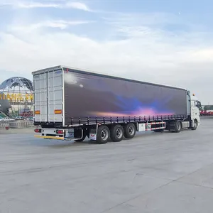 La Chine offre 3 essieux rideau côté nourriture semi remorques Van Box Cargo remorque camion à vendre