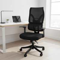 Chaise de bureau ergonomique moderne pivotante avec support lombaire, appui-tête réglable, dossier haut en maille de luxe, pour personnel, en nylon