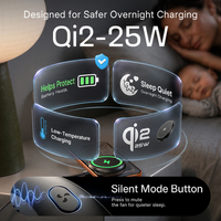 LISEN 2026 Base de Carga Inalámbrica Magnética Mejorada de 25W con Certificación Qi2.2, Estación de Carga Rápida para iPhone 17 16 15 Pro Max
