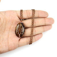 Collier pendentif en pierre naturelle et cristal de quartz Xinzhuang avec chaîne à maillons, bijou tendance unisexe, idéal pour un cadeau