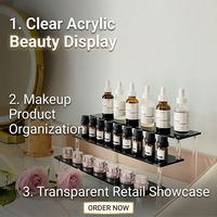 Présentoir cosmétique personnalisé en métal transparent avec panneaux de 3 mm pour maquillage, soins de la peau, parfums – Organisation facile pour comptoir de vente au détail