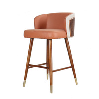 Tabouret de bar haut moderne en bois massif de style nordique et américain, pour usage commercial, sans accoudoirs