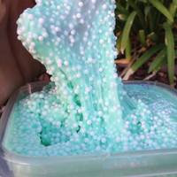 Slime turquoise avec perles blanches, jouet anti-stress unisexe pour enfants de 8 à 13 ans, en TPE