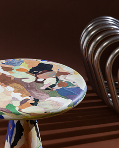 Innovadores muebles de sala de estar pintados a mano, mesa de centro personalizada para artistas, mesa de comedor, teñida brillantemente, adornada - Product Image 3