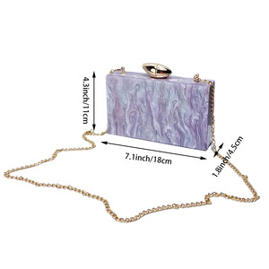 Women's Sparkly Marble Acrylic <b>Clutch</b> Purse Fashion Casual Summer Evening Handbag for Party Prom Shoulder Bag - Product Image 2