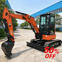 Mini-excavatrice compacte de haute qualité de 3,5 tonnes avec moteur Kubota, excavatrice hydraulique sur chenilles, excavatrice à rotation zéro, avec certifications CE EPA Euro 5