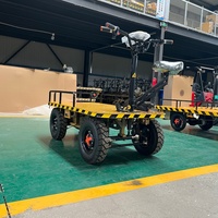 Chariot à plateforme électrique silencieux, moteur sans entretien, chariot à plateforme motorisé avec barrières amovibles