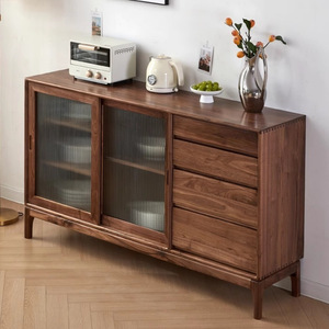 North American Black Walnut Wood <b>Sideboard</b> 900mm Modern Minimalist Storage <b>Display</b> <b>Cabinet</b> Living Room Furniture - Product Image 2