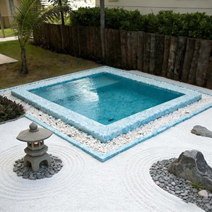 Piscina cuadrada de fibra de vidrio para patio trasero con azulejos de mosaico para SPA de lujo en el hogar, piscina infantil con estructura. - Product Image 2