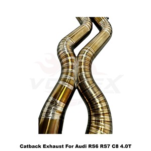 Escape Deportivo Vortex Bespoke de Titanio con Acabado Dorado y Válvula, Compatible con Audi RS6 RS7 C8 4.0T 2016-2025, Sonido Exótico - Product Image 6